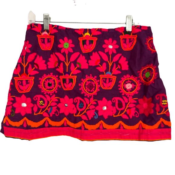 Jedzebel Embroidered Floral Flower Skirt Size Large - Picture 1 of 5